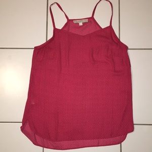 AT LOFT Red Patterned Tank